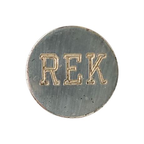 Vintage Sterling Silver Engraved "REK" Monogram Lapel Pin