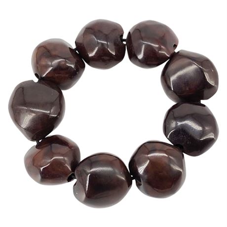Vintage Hawaiian Kukui Nut Stretch Bracelet