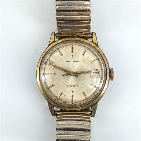 Vintage Waltham 17-Jewel Incabloc Men's Wristwatch - Date Window, Waterproof