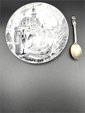 1972 Ltd. Edition Adam’s Family Plate & Dennis The Menace Spoon