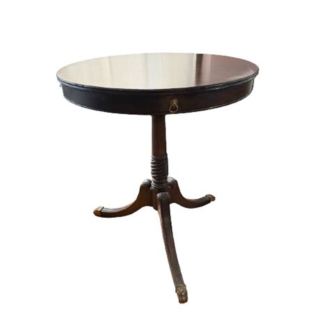 Mahogany Pedestal Accent Table