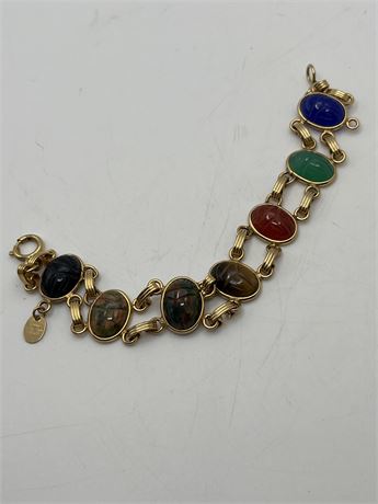 Vintage retro scarab 12kt gold filled bracelet