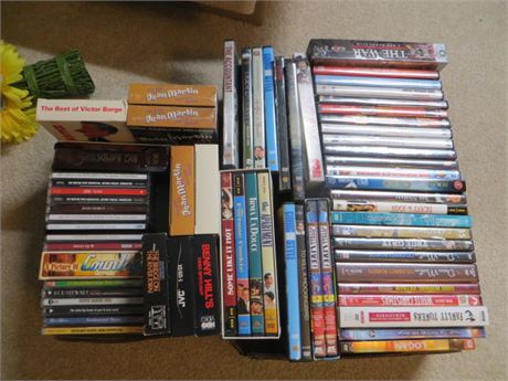 DVDS, CDS & VHS Tapes