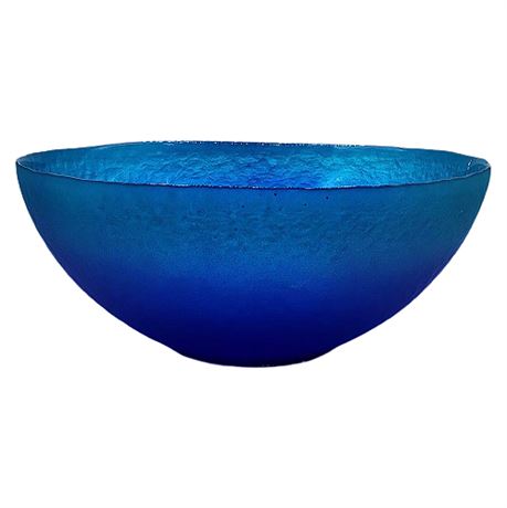 Blue Ombre Metallic Glass Serving Bowl