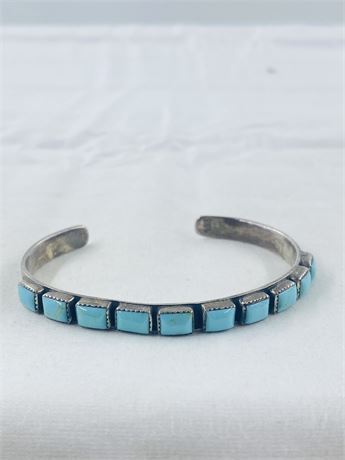 12.5g Vtg Navajo Sterling Turquoise Cuff Bracelet