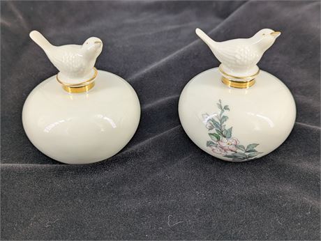 Lot 2 Lenox Bird Perfume Bottles - Serenade + Special USA