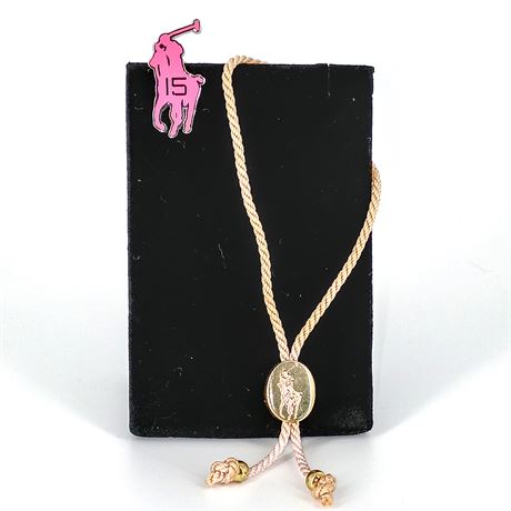 Ralph Lauren Breast Cancer Awareness Bracelet and Pin