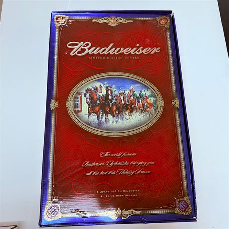 Ltd Ed Budweiser Holiday Glasses