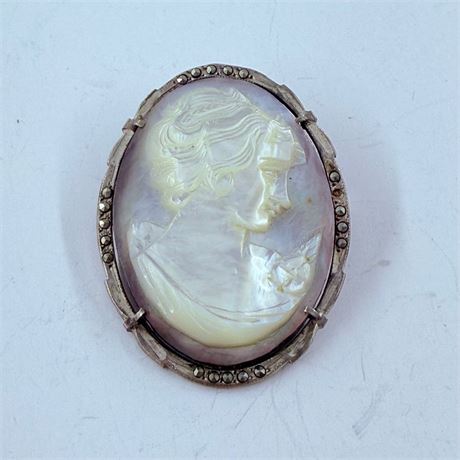 11.8g Antique Sterling Cameo Brooch
