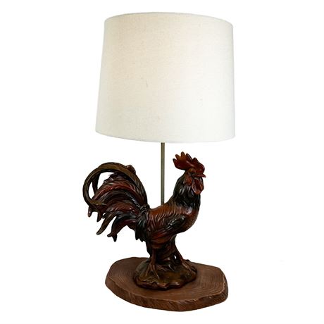 Vintage Ceramic Rooster Table Lamp