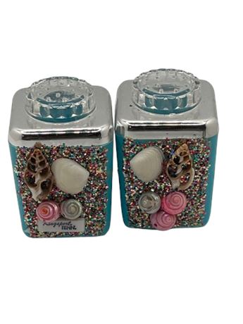 Vintage plastic, mid-century, modern salt and pepper shakers