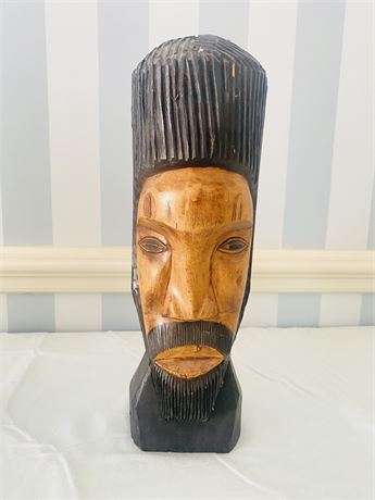 Carved Wood Tribal Bust