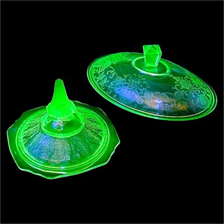 Vintage UV Reactive Lids ONLY: "Princess" & "Florentine Poppy"