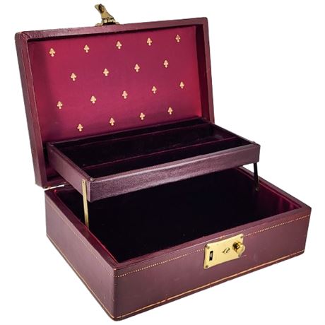 Vintage TORY Burgundy Jewelry Box