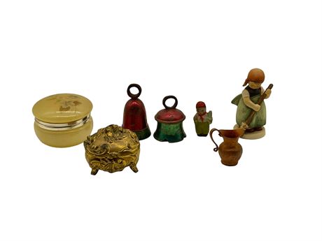 Figurines, Trinket Boxes, Metal Christmas Bells and More