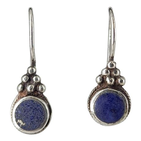Vintage Sunstone Imports Sterling Silver Lapis Lazuli Earrings