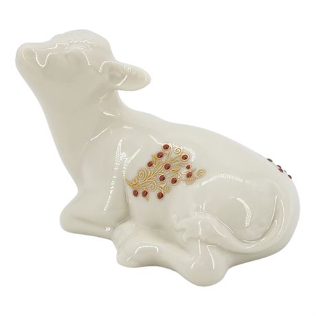 Vintage 1992 Lenox China Jewels Calf Laying Down Figurine