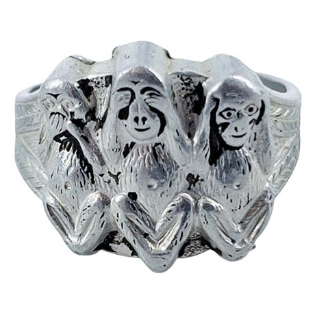 Vintage Gumball "See No, Speak No, Hear No Evil" Monkey Ring