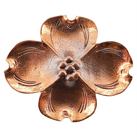 Vintage Copper Dogwood Blossom Brooch