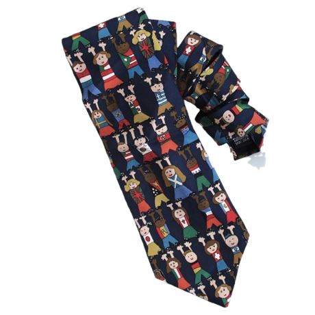 SAVE THE CHILDREN "If We All Work Together" 100% Silk Men's Vintage Necktie