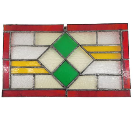 Vintage Stained Glass Wall Hanging Window