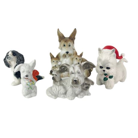 Lot of Porcelain Dog Figurines