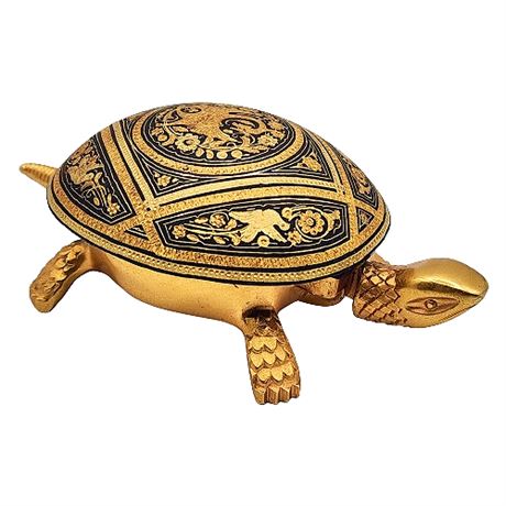 BOJ Éibar España Damascene Brass Turtle Hotel Desk Bell