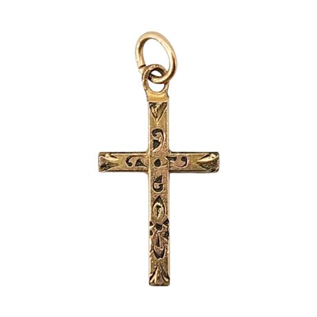 Vintage HFB Gold Filled Mini Cross Pendant
