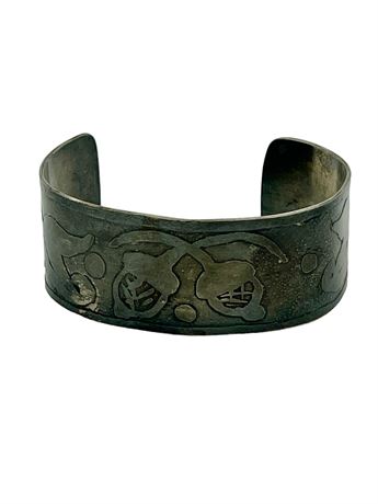 Art Nouveau Sterling Silver Cuff Bracelet