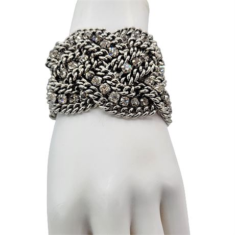 Stella & Dot "Petra" Braided Chain Rhinestone Bracelet