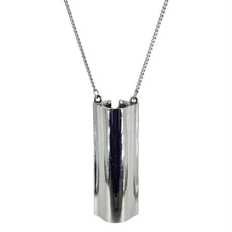 Vintage AVON Ariane '77 Silver Tone Perfume Holder Necklace
