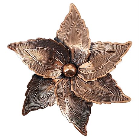 Vintage Copper Flower Brooch