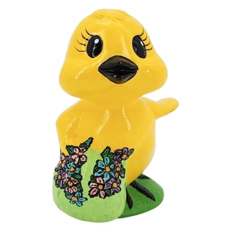 Vintage 80s Ron Molds Hand Painted Ceramic Chick Figurine