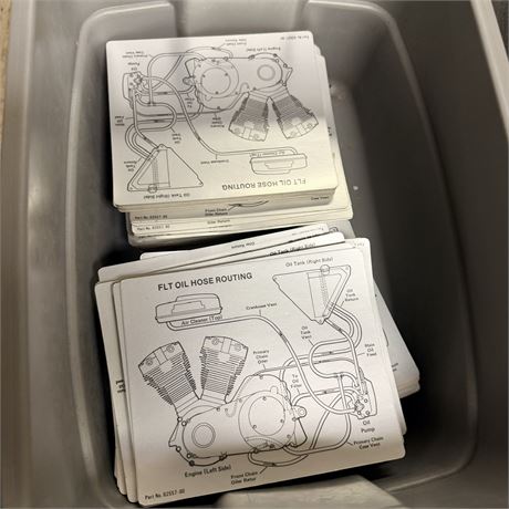Hundreds of NOS Harley Davidson FLT Oil Hose Routing Decals