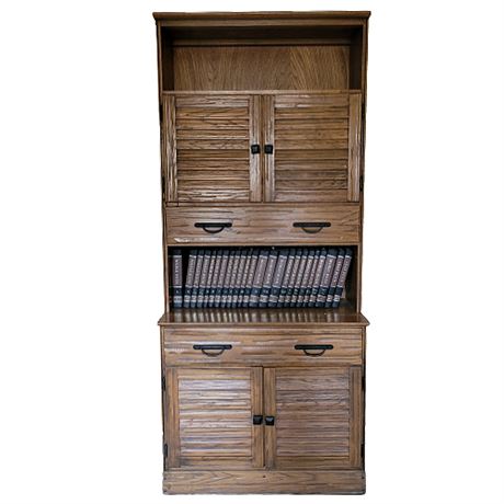Mid-Century Brandt "Ranch Oak" Rustic Hutch Cabinet