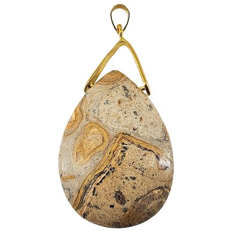 Large Picture Jasper Stone Pendant