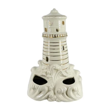 Vintage Ceramic Lighthouse TV Lamp