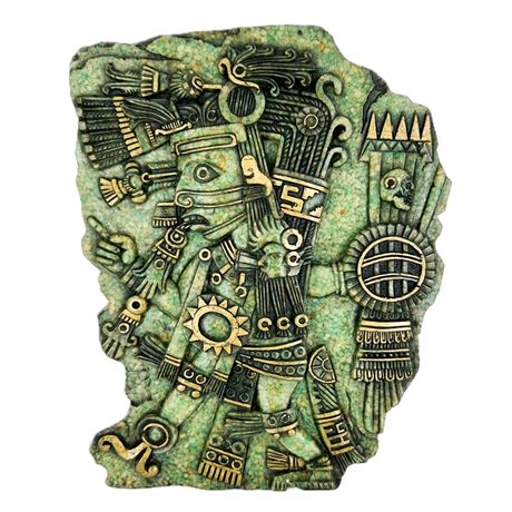 Vintage Artesanias Mexicanas Decorative Aztec Tezcatlipoca Wall Hanging