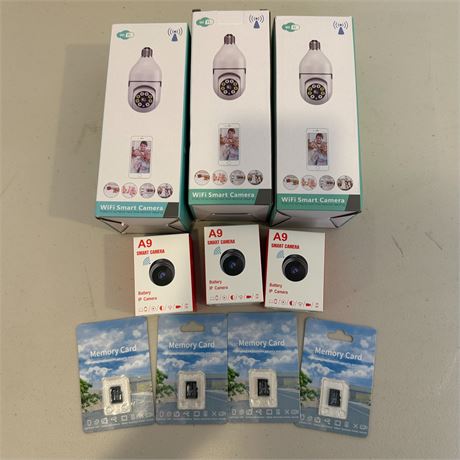Lot of Wifi Smart Cameras & Micro SD Cards
