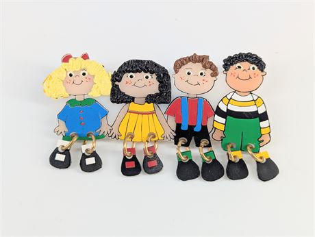 Pin Handmade Multicultural Children w/Dangly Feet