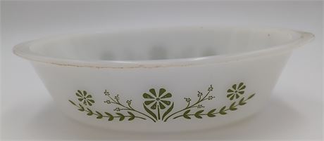 Vintage green pattern Glassbake casserole dish