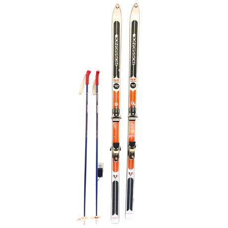 Vintage Rossingnol Skis & Swix Action 55" Poles