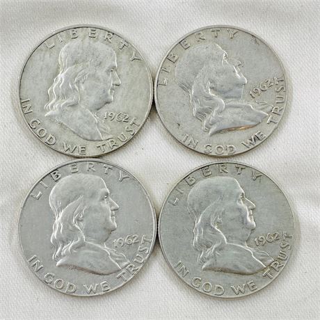 4 - 1962 Franklin Half Dollars