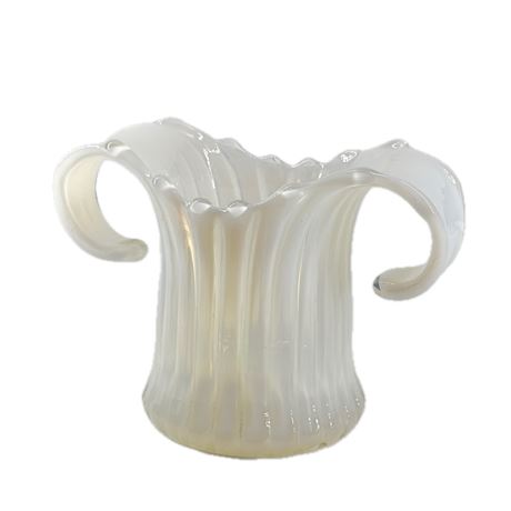 Vintage Fostoria Heirloom Open Handle Opalescent Glass Vase