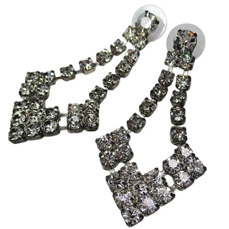 Vintage Rhinestone Chandelier Post Earrings