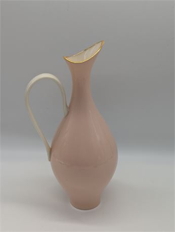 Lenox USA MCM Modern Peach/Light Pink Ivory Handled Pitcher