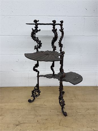 Cast Metal Asian Inspired Three (3) Tier Table