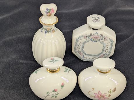 Lot 4 Lenox Perfume Bottles - Rose Manor, Charleston, Heart Stopper