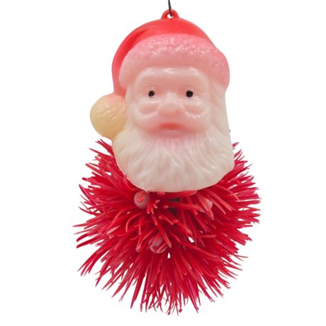 VTG Plastic Santa Ornament
