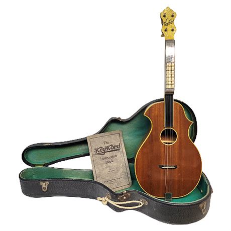 1930s KeyKord Tenor Guitar w/ Hardshell Case & Manual